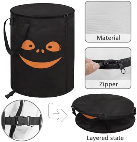 Grin of Terror Camping Garbage Can Collapsible Portable Party Trash Cans for Parties, Yard Waste, or Laundry - Camping Accessories