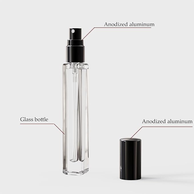 5PK 10ml Travle Refillable Perfume Sprayer Bottle w/Tools | cologne atomizer,empty,leak proof,travel sized,pocket perfume dispenser spray bottle,mini perfume sample bottle