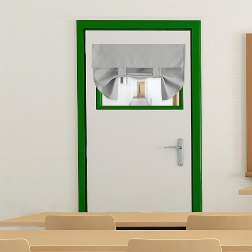 RYB HOME Classroom Door Window Cover, Privacy Sunlight Shades for Classroom Windows and Doors Cover Lockdown Shades, Room Darkening Design Blocks Views, W 24 x L 18, 1 Panel, Grey