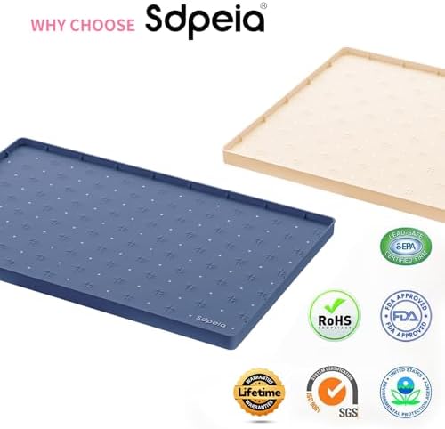Sdpeia Under Sink Mat 22"×14" Waterproof Silicone Cabinet Liner & Sink Protector for Kitchen & Bathroom, Multi-Purpose Organizers Tray for Pets, Laundry, Cat Litter Mat