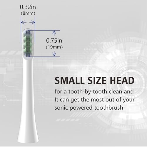 Replacement Heads Fit Colgate Hum Electric Toothbrush,White 8Pcs | Also for 360 and Total,Soft,Ultrathin Bristles,Floss-like Clean,End-rounded DuPont Bristles,Individually Sealed and Packaged