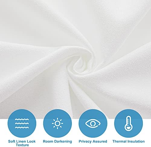 RYB HOME Door Window Curtains Privacy Sunlight Shades for Classroom Cover | Lockdown Shades, Room Darkening, Blocks Views, Thermal Insulated, 2 Adhesive Strips, No Drill, W26 x L20, White, 1 Panel