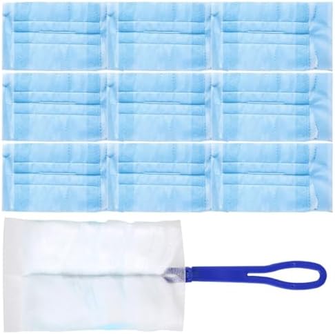Static Electrostatic Hand Duster Set 11pcs with Handle and 10 Replaceable Washable Cleaning Cloths for Home Dusting and Housekeeping Supplies