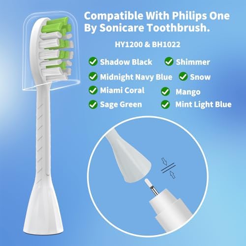 10 Pack Toothbrush Replacement Heads for Philips One Sonicare, White | Medium bristles, Aldult Tooth Brush Heads Refill