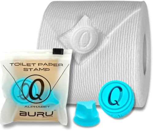 Toilet Paper Stamp Alphabet (Letter Q) - Add a Unique Personal Touch to Your Bathroom Decor! Enhance Home Decor. Ideal for Housekeeping, Hotels, Rentals, Home Staging Decor
