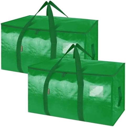 BALEINE 2-Pack Oversized Moving Bags with Reinforced Handles, Heavy-Duty Storage Tote for Clothes, Moving Supplies (Light Green, 2-Pack)