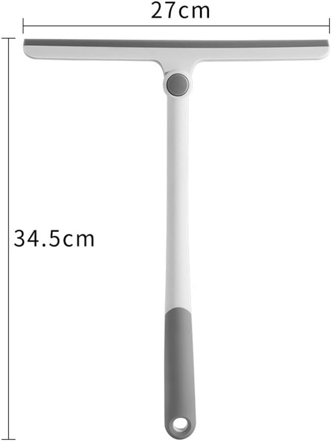 Shower Squeegee 18 Inch 2 Pack 360° Rotation Silicone Squeegee for Glass Doors Windows Mirrors Cars Tile Walls Blue Grey Black(Blue)