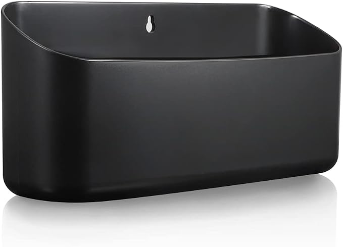 Picowe Magnetic Laundry Storage, Large Lint Holder Bin for Laundry Room, Space-Saving Trash Container Hanging on Dryer, Washer or Wall Mount Trash Bin, M - Black