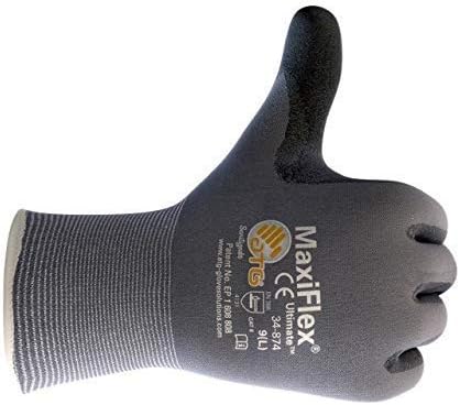 MaxiFlex 34-874 Seamless Knit Nylon Gloves with Nitrile Coat and Micro Foam Grip on Palm and Fingers