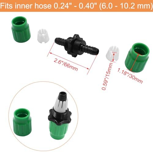 6 Sets Expandable Garden Hose Repair Kit | Dual-Channel Hose Female Male Connectors, Compatible with Pocket Hose Expandable 25 50 75 100 FT
