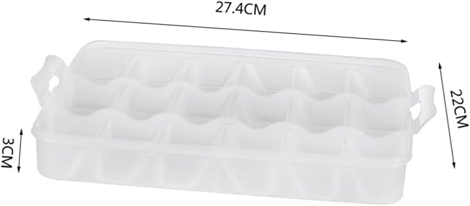 Portable Dumpling Storage Box Four Layers 18 Slots PP Organizer | Stackable Trays with Two Buckles Each, Handle for Carrying, Green Simple Design for Camping and Housekeeping