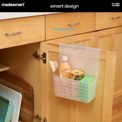 madesmart Over Door Cabinet Organizer, Frost | open bin, space saving, cleaners pantry items, under sink supplies, woman owned