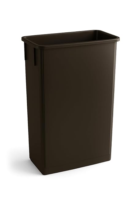 23 Gallon Slim Recycle Bin – Space-Saving Rectangular Recycling Container with Handles, Durable Plastic, Stackable Design for Office, School, Restaurant & Home Use (Brown)