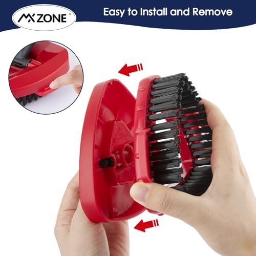 Scrub Brush & Mop Base Replacement for O-Cedar RinseClean 2-Tank System | Includes 1 triangle base and hard-PP mop scrubber brush head; 180-degree swivel tackles soap scum. Not for EasyWring 1-Tank.