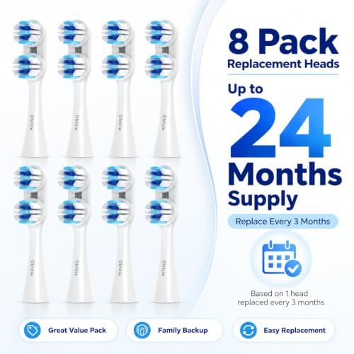 Spin Brush Pro Clean Replacement Heads, Old Version, 8 Pack | Compatible with Pro Whiten,Pro+ Deep Clean & Pro+ Gum Health(ONLY for Old Version Spinbrush) NOT Compatible with NEW Models
