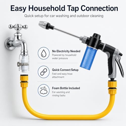 Multi Aquoxis Pressure Washer Gun, 2026 New Garden Shower High-Pressure Gun for Three Spray Modes, Durable Stainless Steel, Easy Installation, Universal Compatibility, Ideal for Patios and Driveways