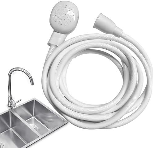 16.4FT/5M Sink Spray Hose,Sink Sprayer Hose Attachment for Portable Hand HeldHead Shower Sprayer,Shampoo Sprayer Hose for Bathing Pets,Washing Hair,Rinsing Vegetables