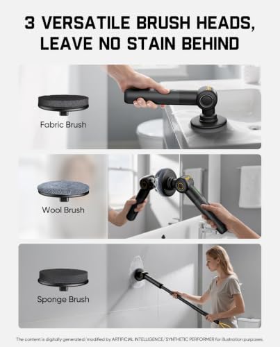 4 Pcs Replacement Pads for Fanttik Flip G9 Pro Electric Spin Scrubber, Suitable for Fanttik Flip G9 Pro Electric Scrubber Only, Brush Accessories for Bathroom, Shower, Kitchen Floor