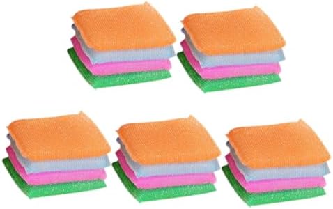 Ipetboom 20pcs Non Scratch Kitchen Dish Scouring Pads Soft Sponge for Washing Dishes and Pans Scratch Resistant Cleaning Scrubbers with Odor Microfiber Multipurpose Kitchen Random Color