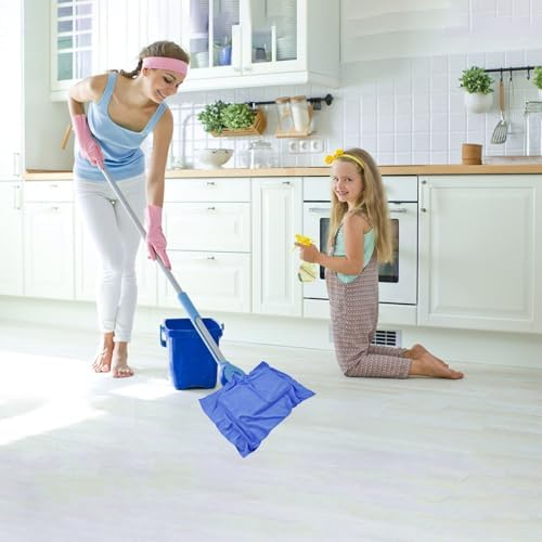 12 Pcs Extra Large Microfiber Cleaning Cloth, 20" x 30" Washable Reusable Large Floor Cloth Rags, Microfiber Towels for Mop Cleaning Office Bathrooms Housekeeping (Gray, Blue, White)