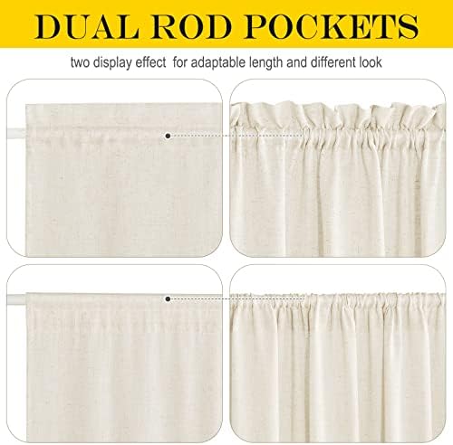NICETOWN Natural Linen Door Curtains 72 inch Length 1 Panel | Farmhouse Kitchen Light Filtering Sidelight Window Cover, Rod Pocket Sheer Door Shade for Classroom, 1 Panel, 30 inch Wide