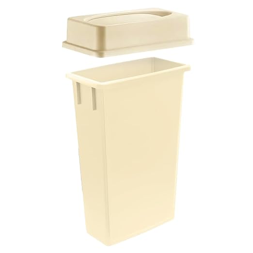 3 pack 23 Gallon Waste Bin with Swing Lid, Heavy-Duty Trash Can, Slim Rectangular Garbage Bin, Durable Waste Container, Recycling Bin, Plastic Wastebasket for Kitchen, Garage, Restaurants, Office