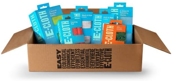 E-Cloth Reusable Paper Towels Microfiber Replacement Bundle – 4 General Purpose Cloths, 4 Glass & Polishing, 4 Wash & Wipe, Cleaning Pad, Kitchen Dynamo – Eco-Friendly, Streak-Free