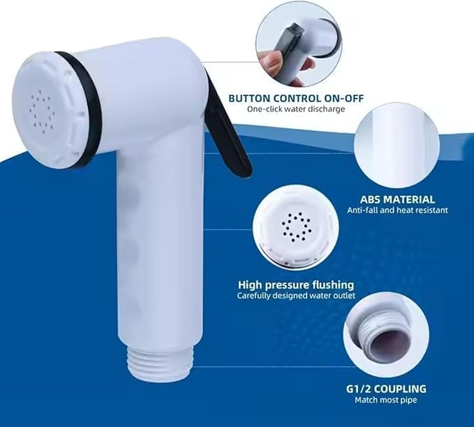 Bidet Attachment for Toilet Sprayer,for RV,car,Boat,Speedboat exits,1/2 "Connection Hose Bidet Attachment,Garden Shower Head,Boat Hose Nozzle (3)