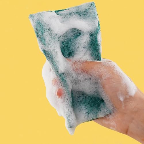 50Pcs Heavy Duty Scour Pads, Non-Scratch Scour Pads, Reusable Household | Scrub Pads for Dishes, Kitchen Scrubbers & Metal Grills, Dish Scrubber Scouring Pads