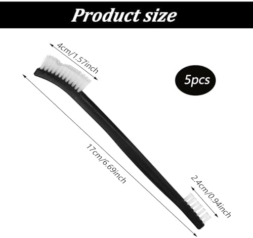 5Pcs Double-Ended Detail Cleaning Brush Nylon Brushes Small Detailing Crevice Brush Mini Stiff Bristles Brushes for Cleaning Jewelry Cleaning Brush Corner Small Space