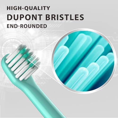 Floss-Like Brush Heads Fit Colgate Electric Toothbrush,Green,8Pcs | for Hum 360 and Total Handles,Soft,Ultrathin Bristles,End-rounded DuPont Bristles,Individually Sealed and Packaged