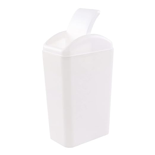 Esdiplot 3.5 Gallon Plastic Trash Can with Swing Top Lid | Slim Swing Lid Garbage Bin Wastebasket for Bathroom
