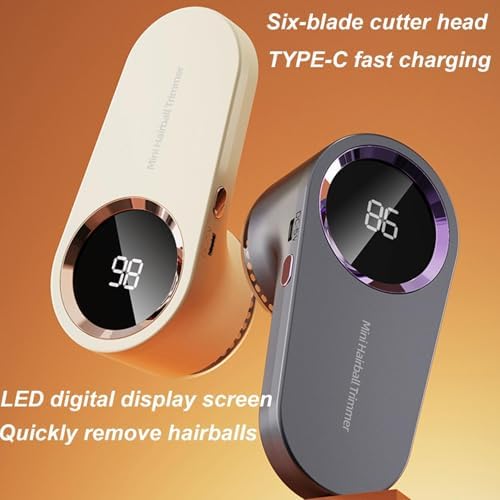 Fabric Shaver, Lint Remover Rechargeable with 6 Leaf Blades,Intelligent Digital Display Fuzz Remover for Clothing,Furniture Electric Lint Remover for Clothes,Sweater,Couch,Blanket (Black)