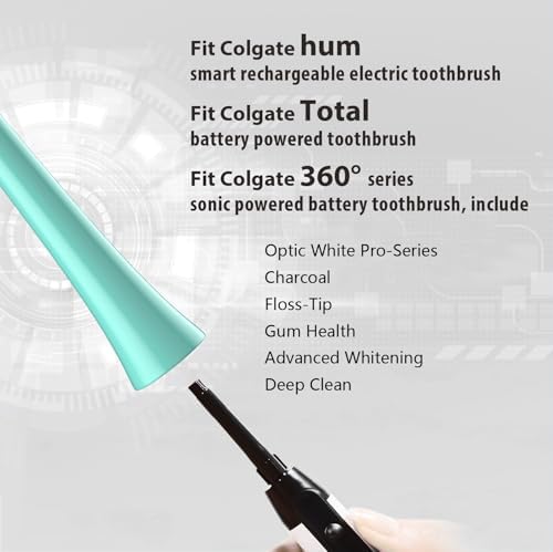 Floss-Like Brush Heads Fit Colgate Electric Toothbrush,Green,8Pcs | for Hum 360 and Total Handles,Soft,Ultrathin Bristles,End-rounded DuPont Bristles,Individually Sealed and Packaged
