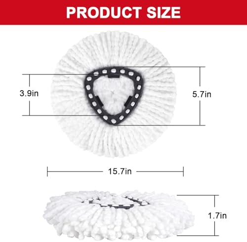 10 Pack Spin Mop Replacement Head Mop Refill Compatible with Ocedar Triangle Swivel Mops Microfiber Swivel Mop Refill,Deep Clean,Machine Washable and Easy to Replace