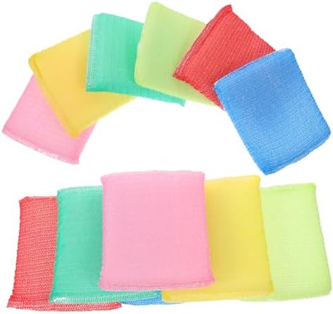 12pcs Non Scratch Kitchen Scrub Sponges with Powerful Cleaning Soft Flexible Nylon Material Small Pads for Dishes and Hard Surfaces Safe and Cleaning Scrubber