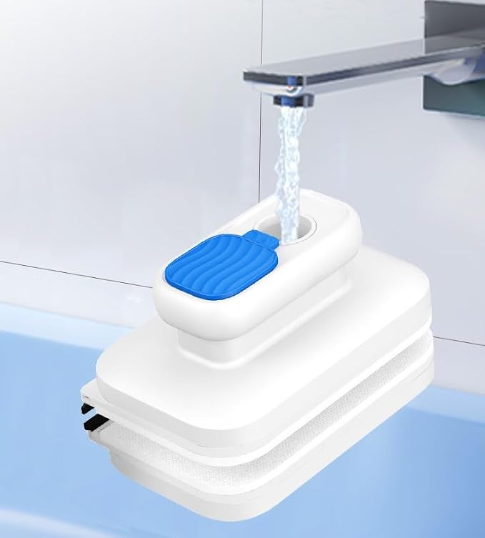 Double Sided Magnetic Window Cleaner with Auto Water Output | Magnetic Glass Cleaner with Double Water Storage, Household Window Cleaning Tool(B-for glass 8-15mm)