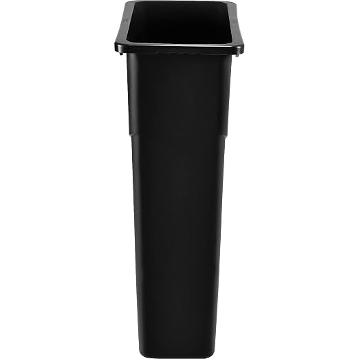 Global Industrial Slim Trash Container with Open Top, Plastic Construction, | 23 Gallon Capacity, 20"W x 11"D x 30"H, For Indoor Use, Lid Sold Separately, Black