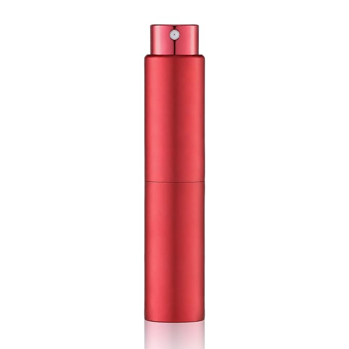 Tekson 10ml Travel Perfume Atomizer, Cologne Spray Bottle, Coffee Sprayer | Mini spray bottle refillable, for espresso, RDT, water, coffee bean, small size, twist up, portable, for men & women, red