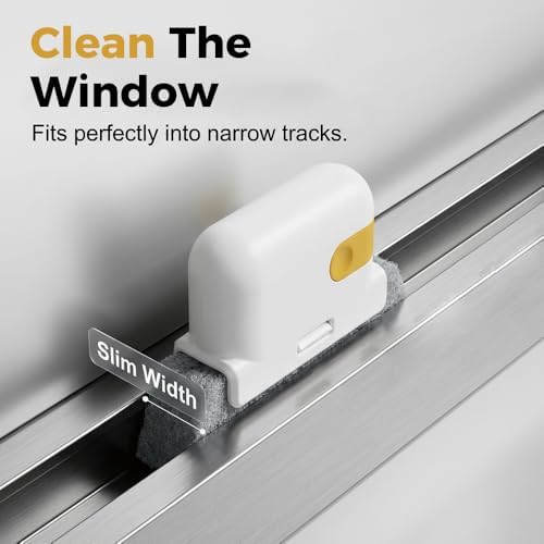 2026 New Magic Window Track Cleaner Set – Handheld Multipurpose Cleaning Brush Windows Screen Brush for Window Grooves, Tile Grout Lines, Shutter Slats, Car AC Vents & Narrow Gaps (3pcs Orange)