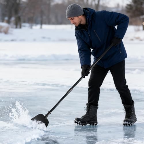 Garden Flat Shovel, 54 Inch Heavy Duty Ice Scraper Chopper | Multifunctional Garden Cleaning Scraper with Adjustable Handle, Snow Shovel Tool for Weeding Driveway Sidewalk Cleaning