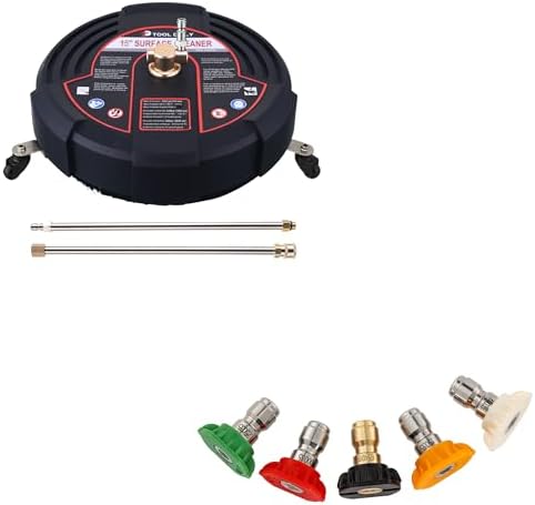 Tool Daily 15 Inch Pressure Washer Surface Cleaner with 3 Wheels, Pressure Washer Nozzle Tips Multiple Degrees