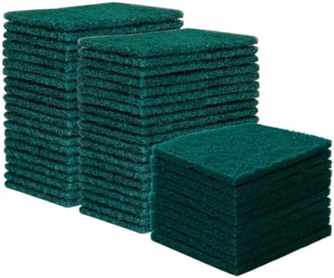 50Pcs Heavy Duty Scour Pads, Non-Scratch Scour Pads, Reusable Household | Scrub Pads for Dishes, Kitchen Scrubbers & Metal Grills, Dish Scrubber Scouring Pads
