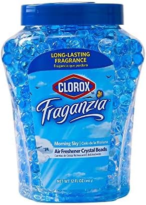 Clorox Fraganzia Air Freshener Twin Pack, Morning Sky, 24 Fl Oz, 6-Pack | Gel bead formula, long-lasting scent, no spray or mess, home car and office use