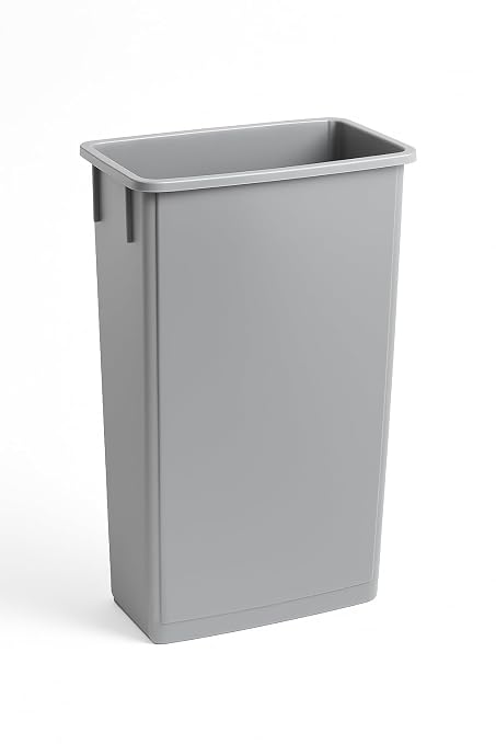 23 Gallon Slim Recycle Bin – Space-Saving Rectangular Recycling Container with Handles, Durable Plastic, Stackable Design for Office, School, Restaurant & Home Use (Gray)