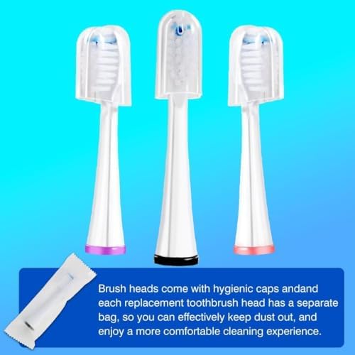 Replacement Heads for WaterPik Sonic Fusion 3Pack | Replacement Brush Heads Compatible with WaterPik Sonic Fusion 2.0 Flossing Toothbrush SF-01/SF-02/SF-03/SF-04 with Cover