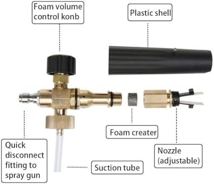 Sooprinse Foam Cannon Snow Foam Lance Nozzle Pressure Washer Jet Wash，Foam cannon lance kit with Pressure Washer Spray Gun,30 Degree Gutter Cleaner Wand with Nozzle Tip Attachment