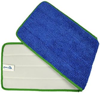 CleanAide All Purpose Super Absorbent Mega Microfiber Mop Pads for 24" Mop Plate, Machine Washable, Traps Dust, Dirt & Pet Hair, Reusable for Home & Commercial Cleaning, 28"x8", 6-Pack, Green