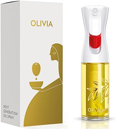 FLAIROSOL OLIVIA. The Original Advanced Oil Sprayer for Cooking, Salads, BBQs and More, Continuous Spray with Portion Control, Trusted by Chefs. Patented Technology. (Glass Bottle) (Golden Leaves) | Portion control mist for air fryer, salad, BBQ, refil...