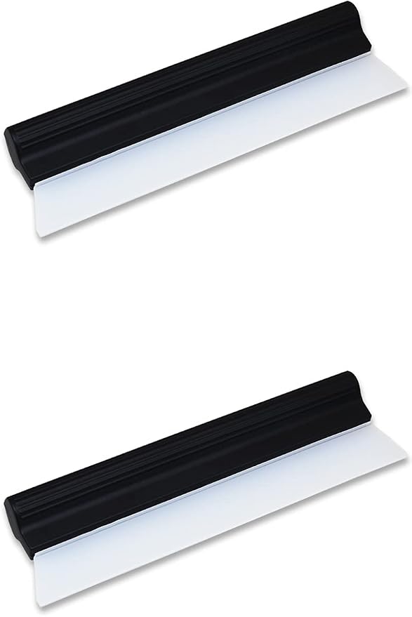2Pack Water Blade Professional Automotive Wiper Squeegee Silicone Auto Car Dryer, Shower with Super Flexible Squeegee, White